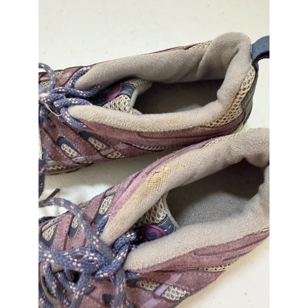 Merrell Kids Purple Gray Suede Mesh Low‎ Top Hiking Shoes Sneakers Size 1